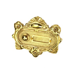 Plaque de sonnette Art Nouveau | laiton poli | plaque de sonnette avec bouton de sonnette| sonnette ancienne B9111